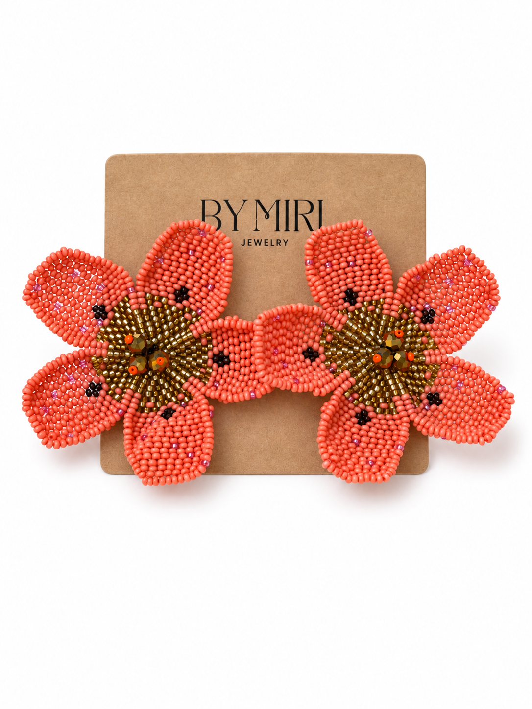 Aretes Flores Coral