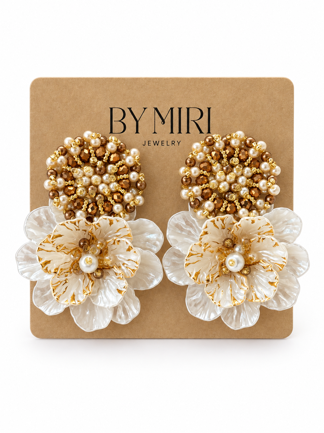 Aretes Flor Perlada