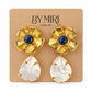 Aretes Flor Nácar Azul