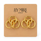 Aretes Triple Aro dorados con tres aros entrelazados