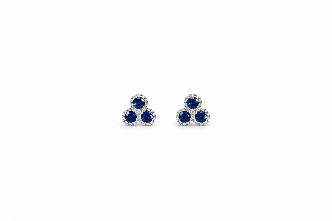 Aretes Trébol Azul