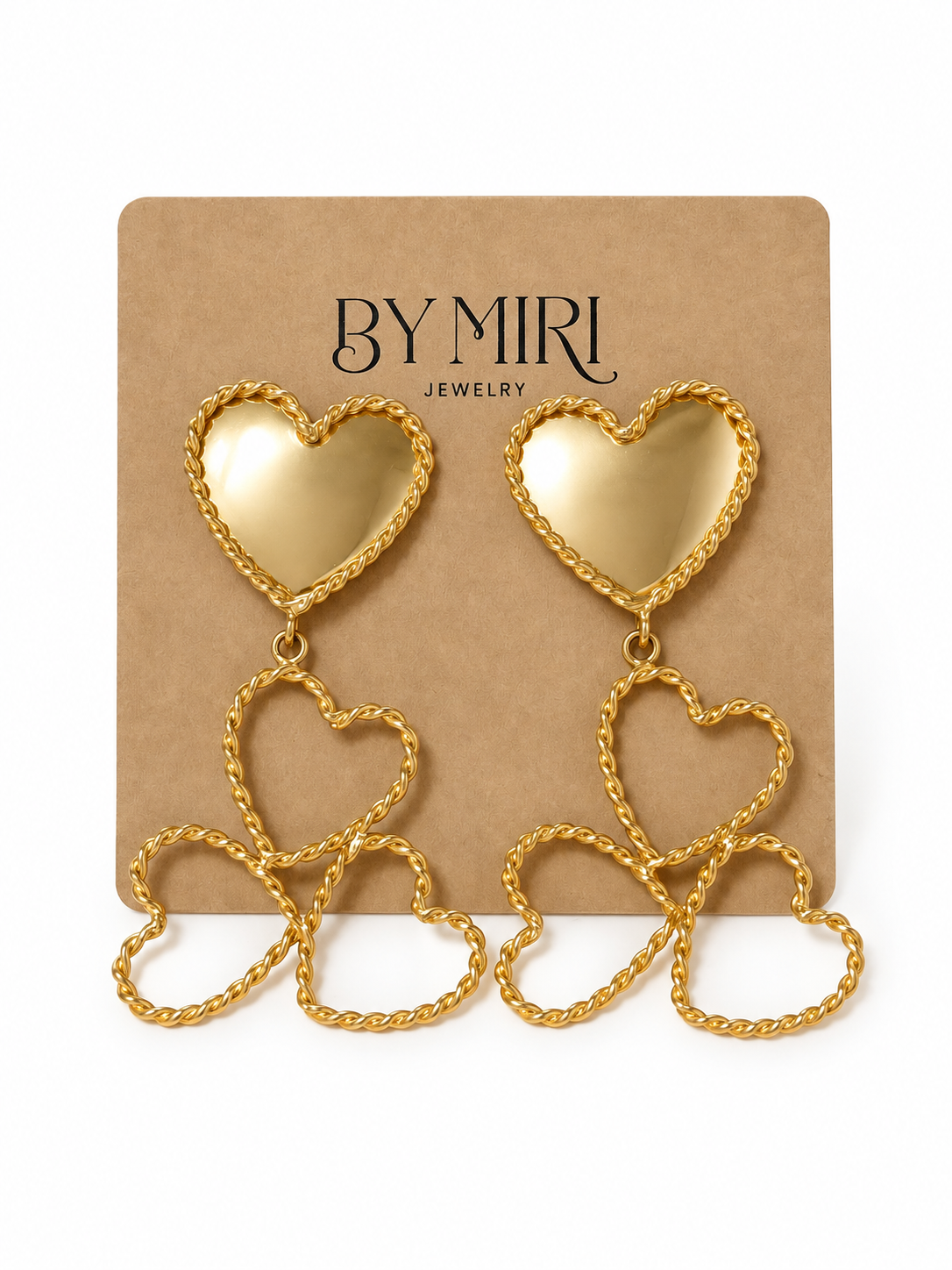 Aretes Corazones Cascada