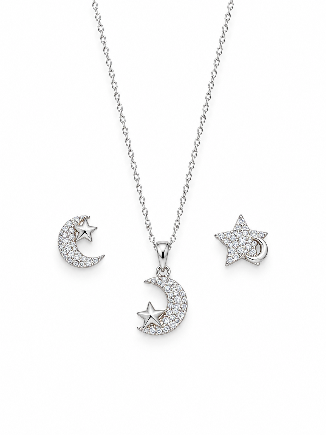 Collar en juego luna y estrella