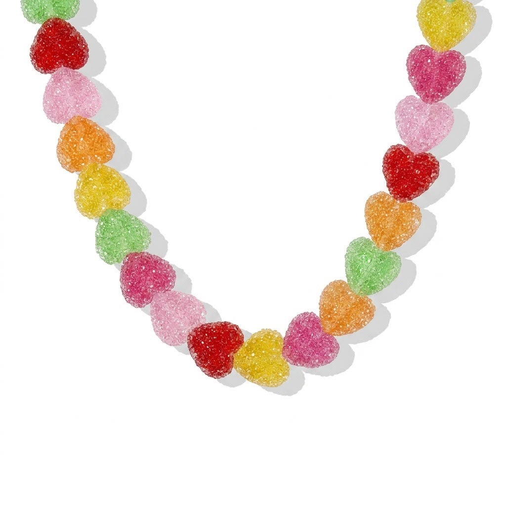Collar de corazones de gomita