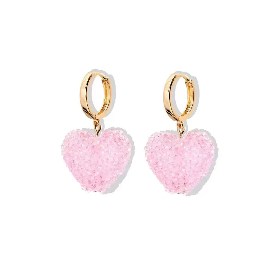 Argollas con Corazón Rosado