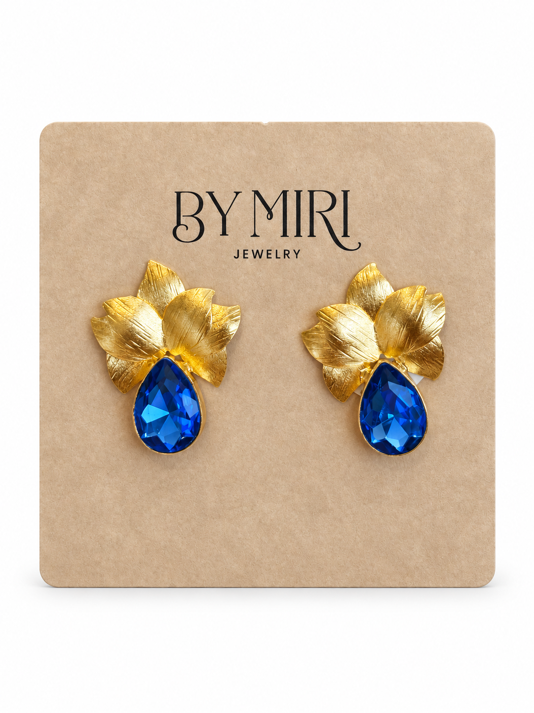 Aretes Flor Azul