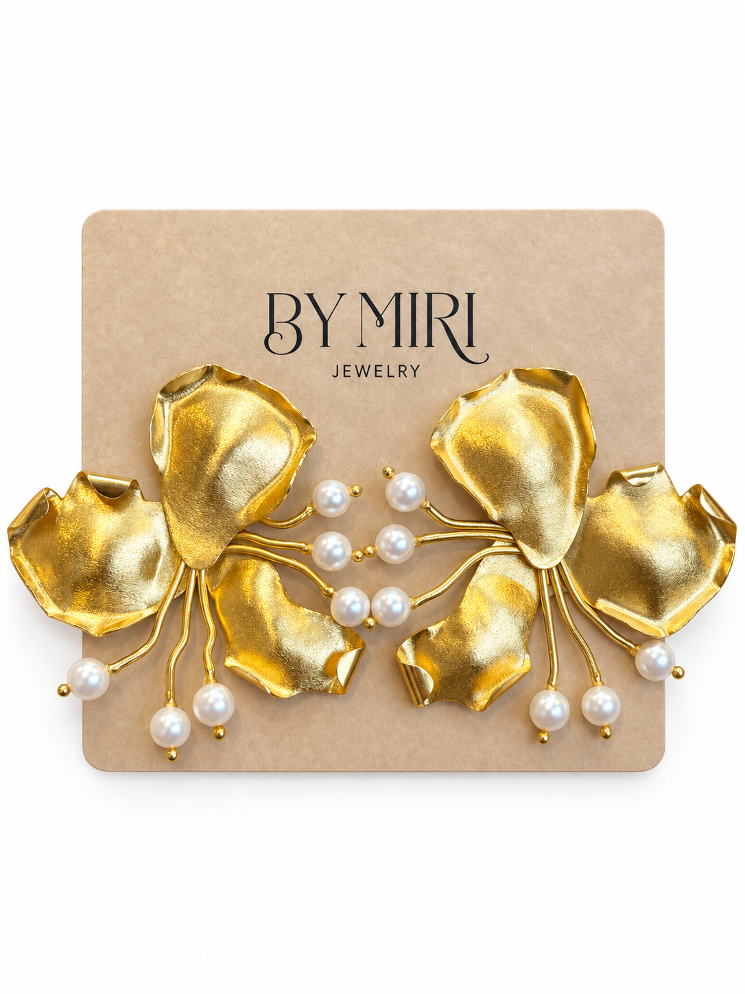 Aretes Petalos Dorados