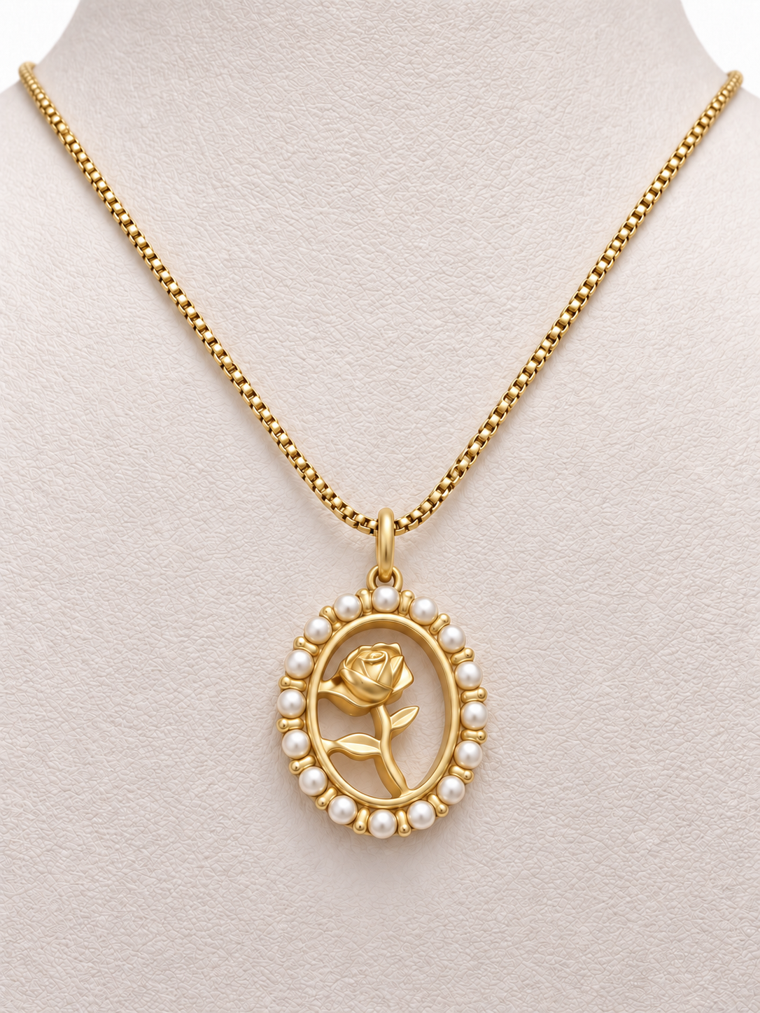Collar Rosa perlada