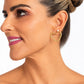 Set Amore - Aretes de corazón abierto dorado con perla