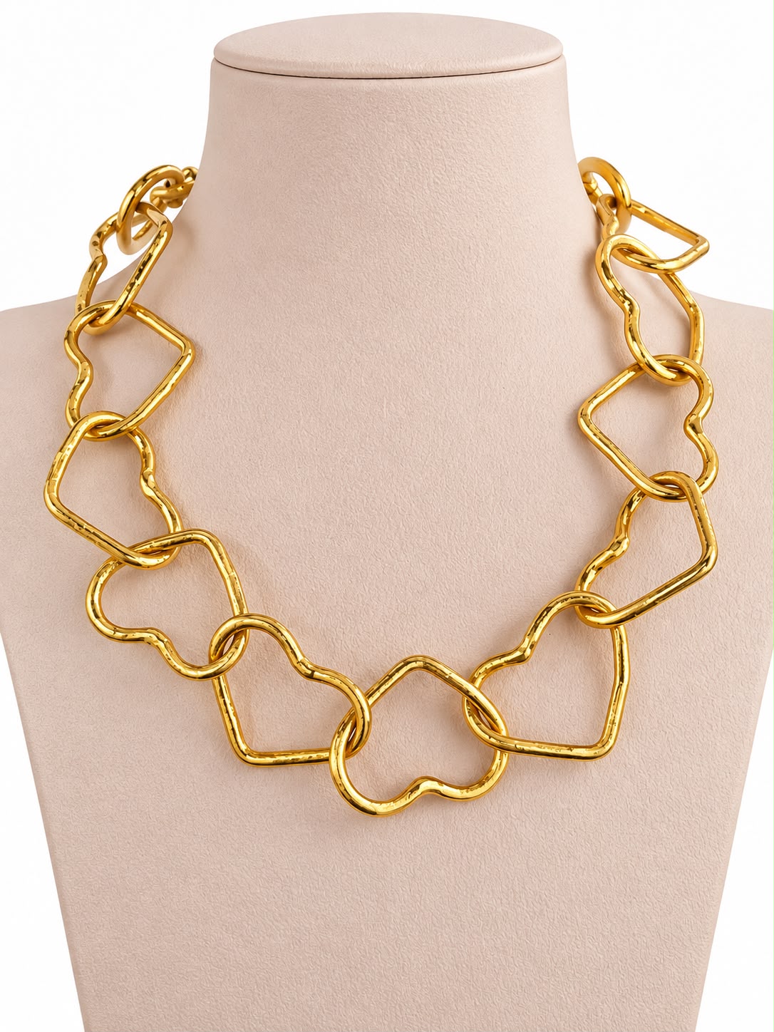 Set Amore - Collar de corazones entrelazados dorado