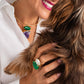 Anillo Malaquita & Perla