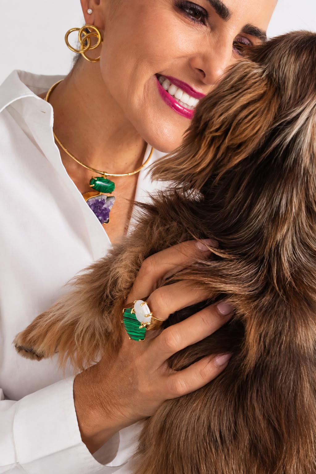 Anillo Malaquita & Perla